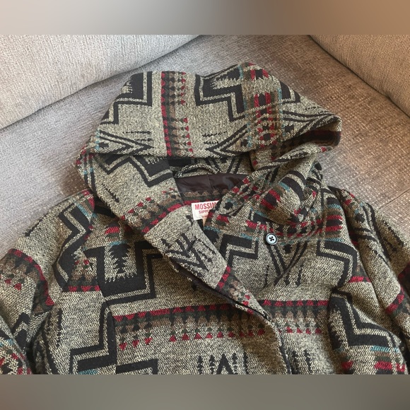 Mossimo Tribal Print Wool Wrap Coat Sz. Medium - Picture 8 of 9
